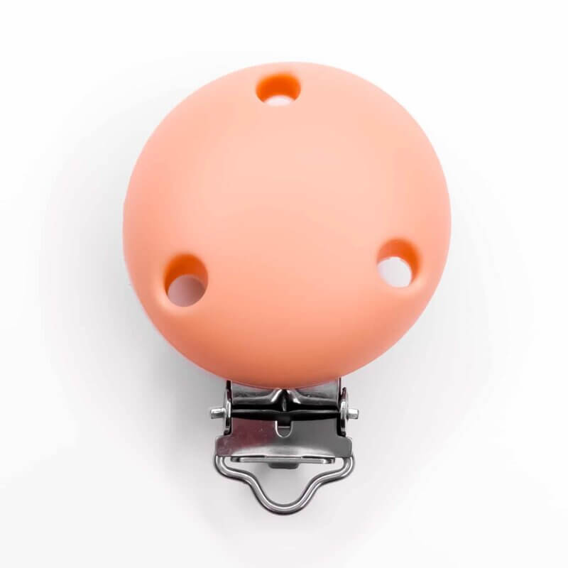 Attache-sucette en silicone sans bpa orange cantaloup sécurité bébé avec trous