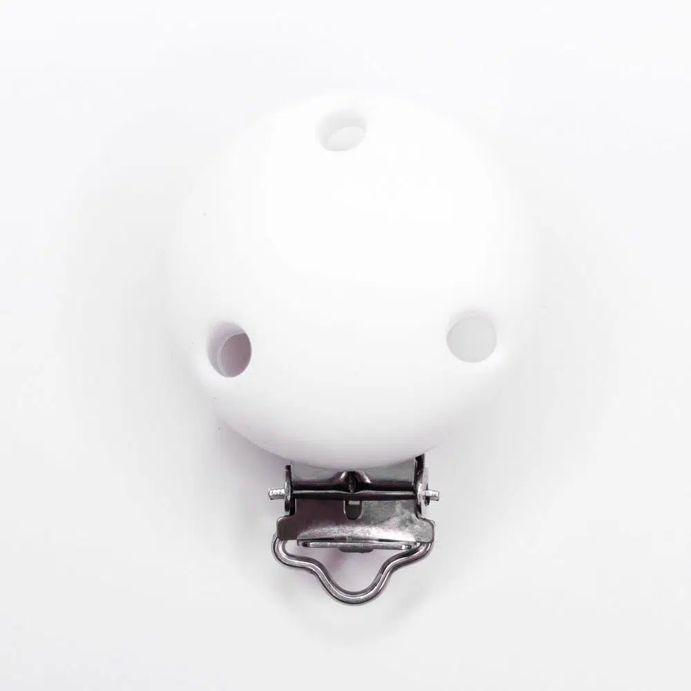 Siliconen speenclip bpa vrij wit baby veilig met gaatjes