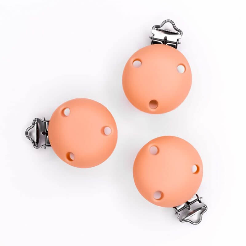 Silicone Pacifier Clip with holes baby safe bpa free orange cantaloupe