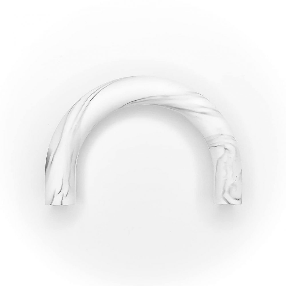 Siliconen U-ring - Kleur Marmer Zwart/Wit - Doorboord voor koord