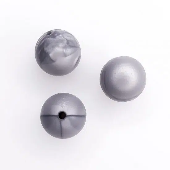Zilver siliconen kralen 15 mm bpa vrij bijtring speenkoord baby veilig