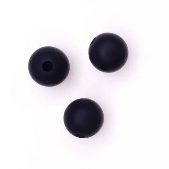 Zwart 9 mm siliconen kraal bpa vrij
