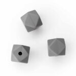 silicone beads hexagon 11 mm bpa free wholesale medium gray