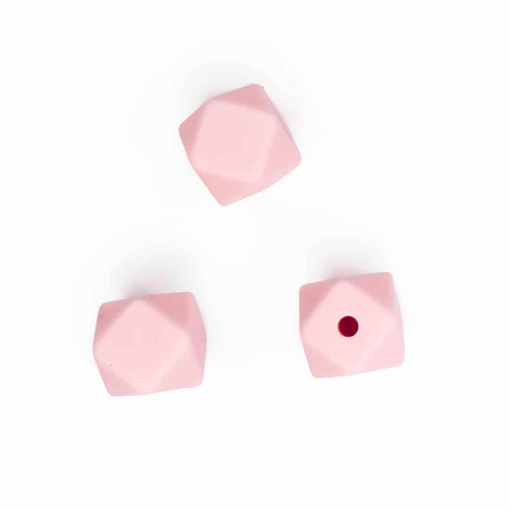 siliconen kralen hexagon 11 mm bpa vrij groothandel perzik roze