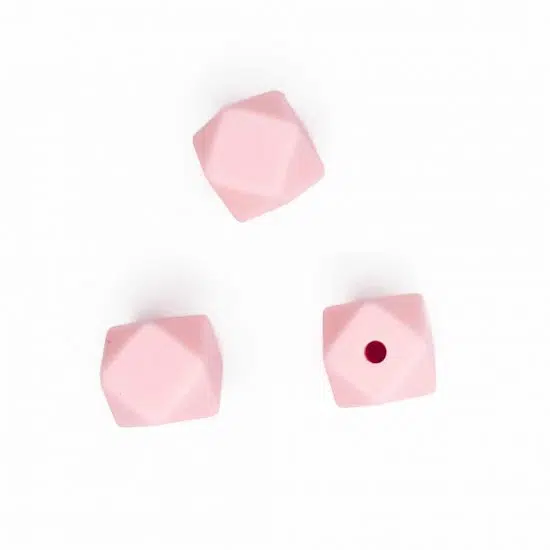 siliconen kralen hexagon 11 mm bpa vrij groothandel perzik roze