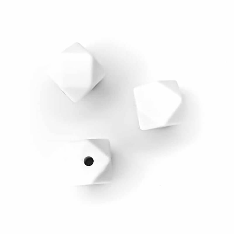 perles de silicone hexagonales 11 mm bpa free wholesale white