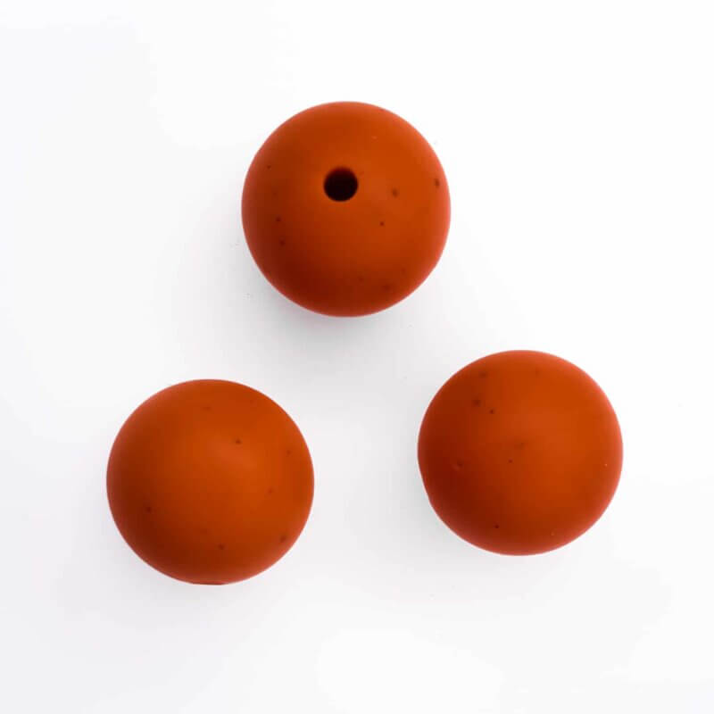 Perles en silicone 16 mm rondes safranées et mouchetées