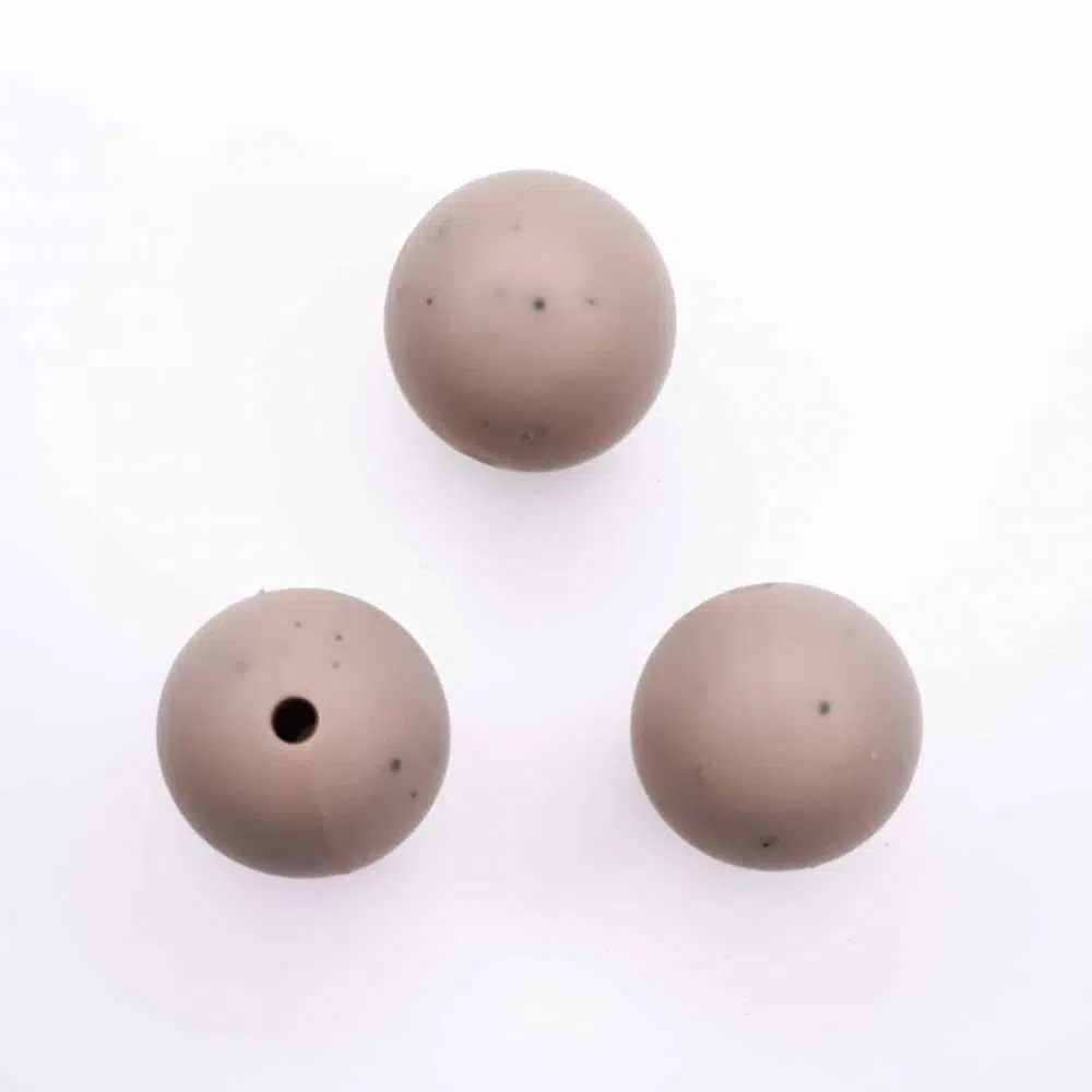 Siliconen kralen 16 mm rond klei met spikkels bpa vrij