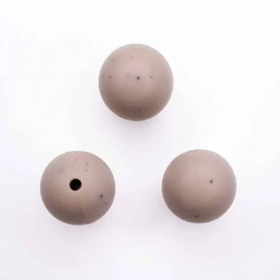 Siliconen kralen 16 mm rond klei met spikkels bpa vrij