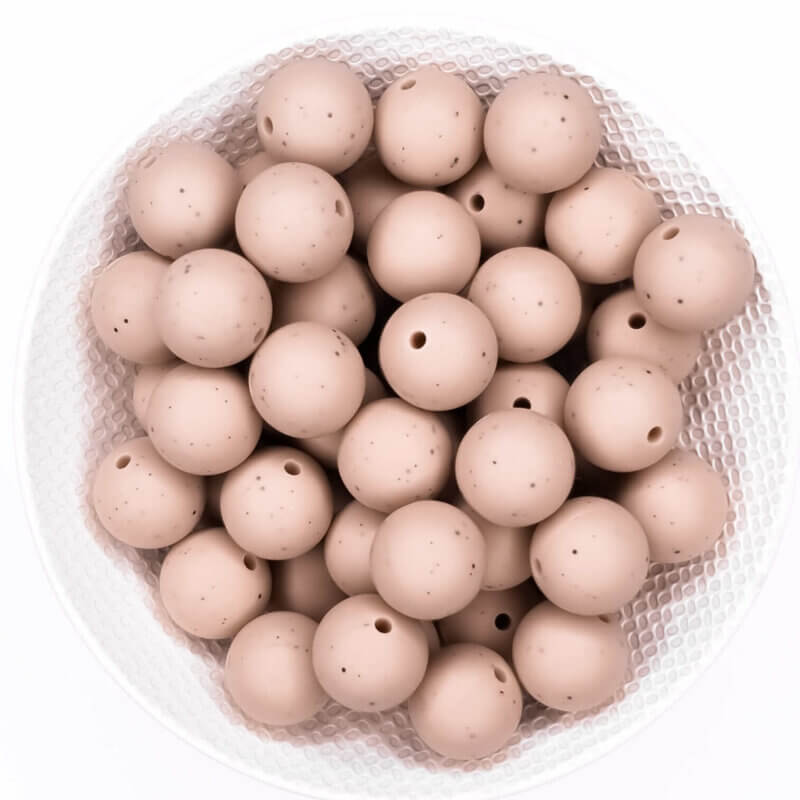 Silikon Perlen Holz mit Speckle rund Großhandel bpa frei Schnuller Schnur Beißring
