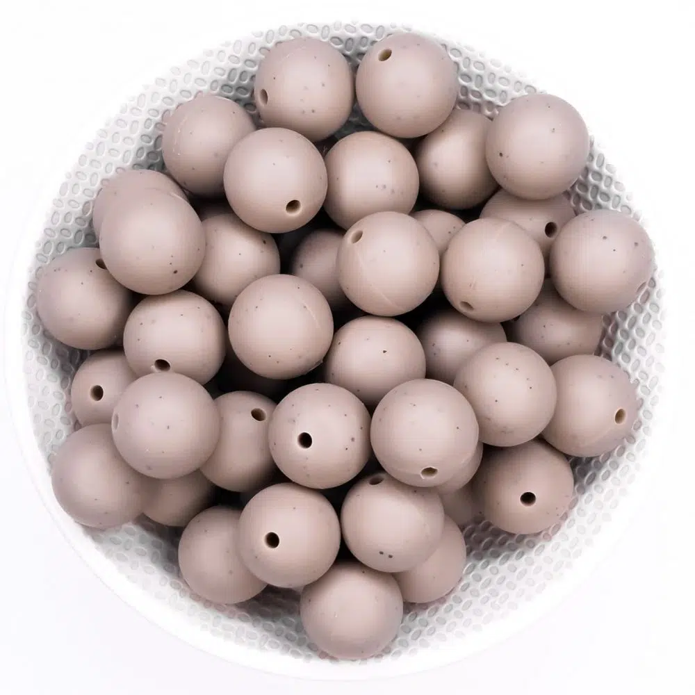 Siliconen kralen 16 mm klei met spikkels
