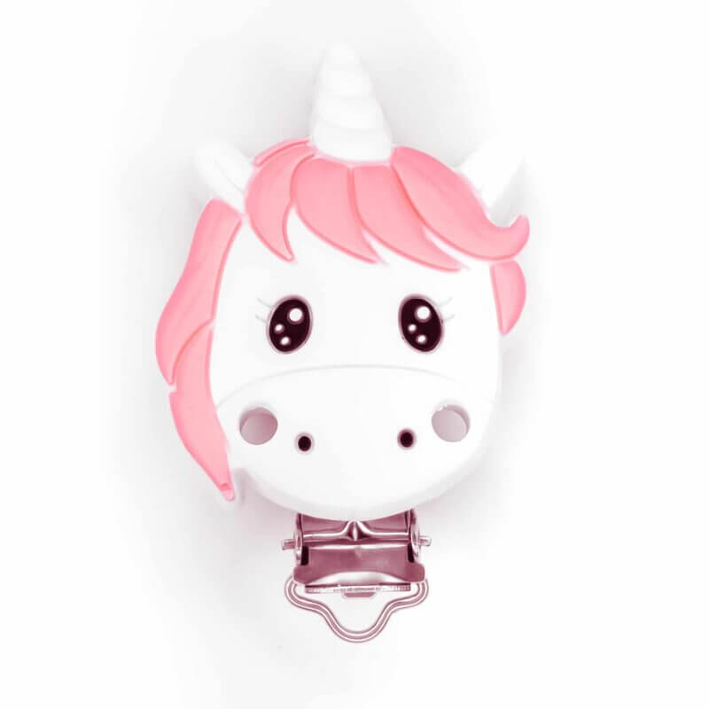 Silicone Pacifier Clip unicorn peach pink bpa free wholesale