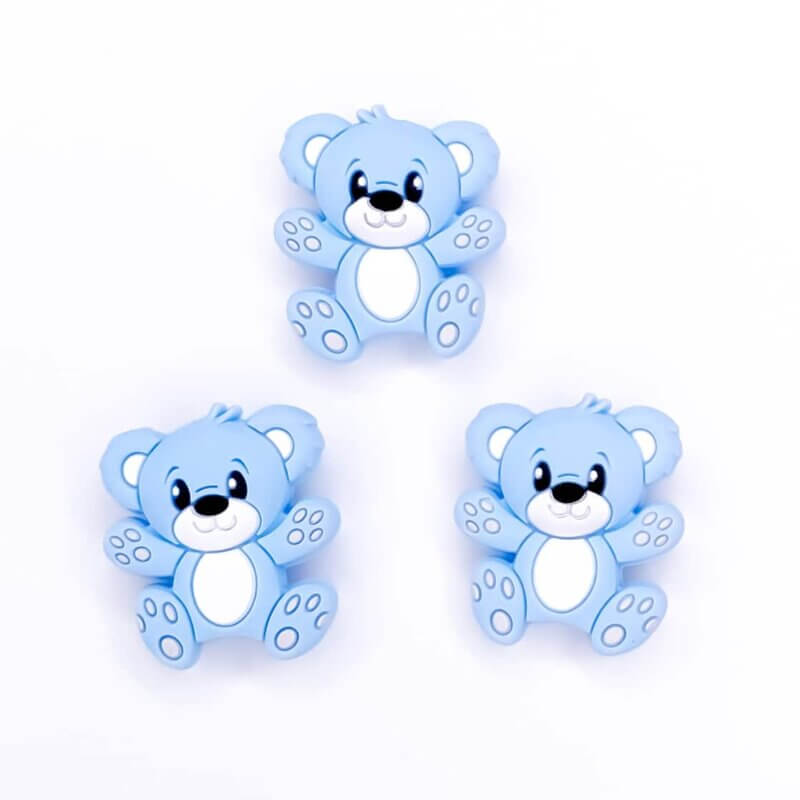 Silicone beads bear bpa free wholesale ce certified blue