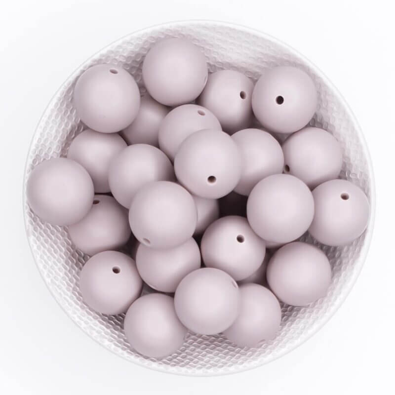 Perles en silicone 16 mm rose champagne