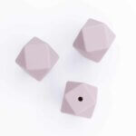 Siliconen kralen 17 mm hexagon champagne pink