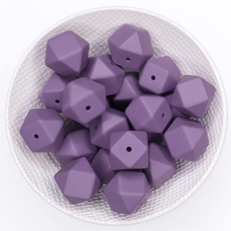 Siliconen kralen grape cassis hexagon 17 mm