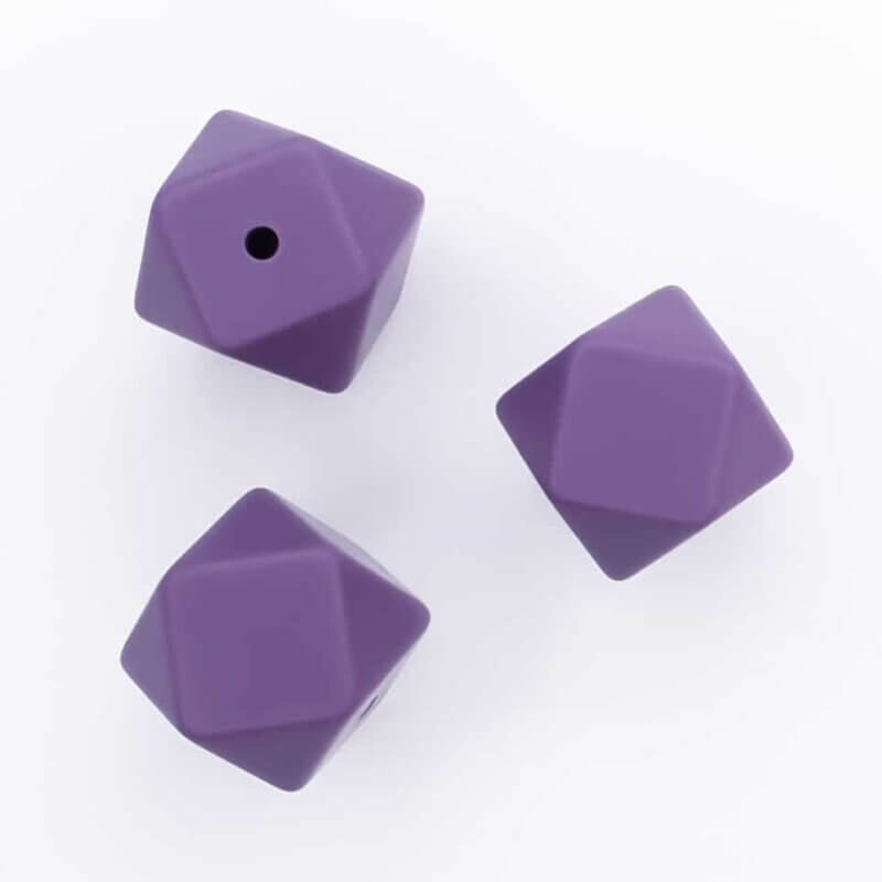 Silikonperlen 17 mm sechseckig Korn cassis