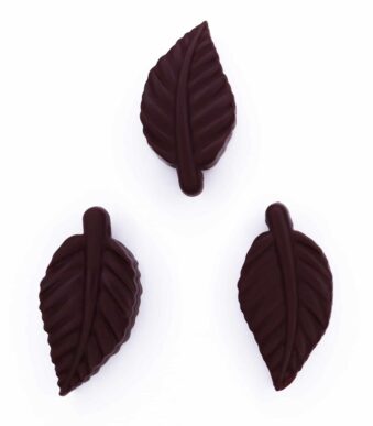 Siliconen kralen blad choco bruin bpa vrij