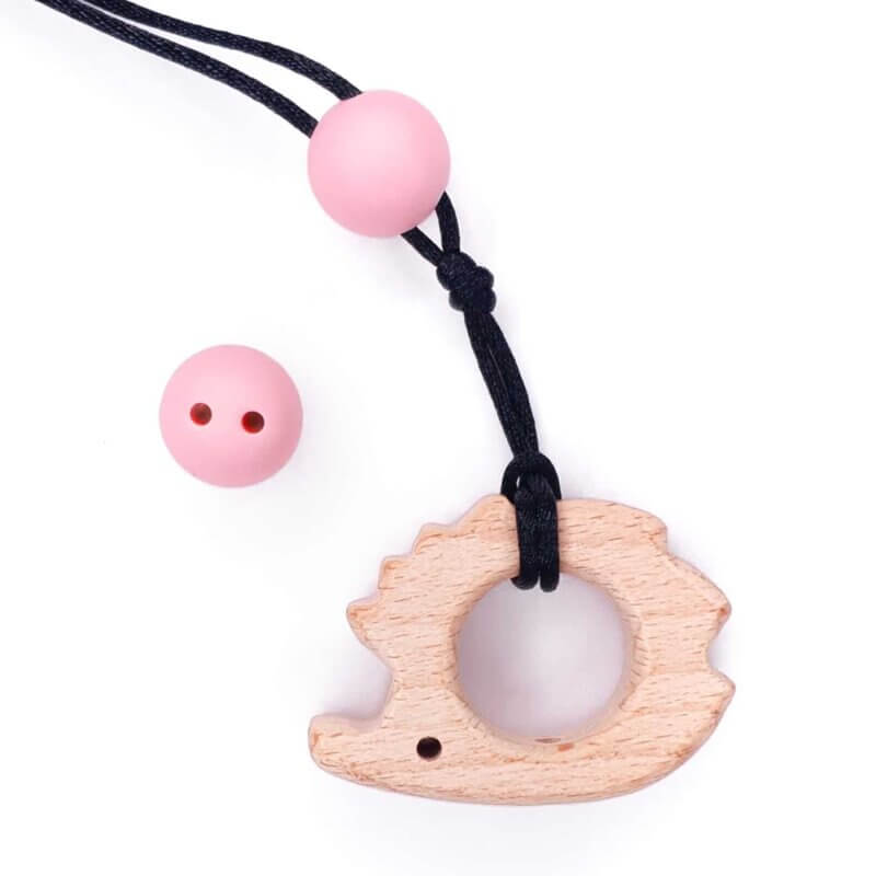 Silicone safety bead 16 mm peach pink pacifier cord baby bpa free
