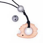 Silicone safety bead 16 mm metallic silver pacifier cord baby bpa free
