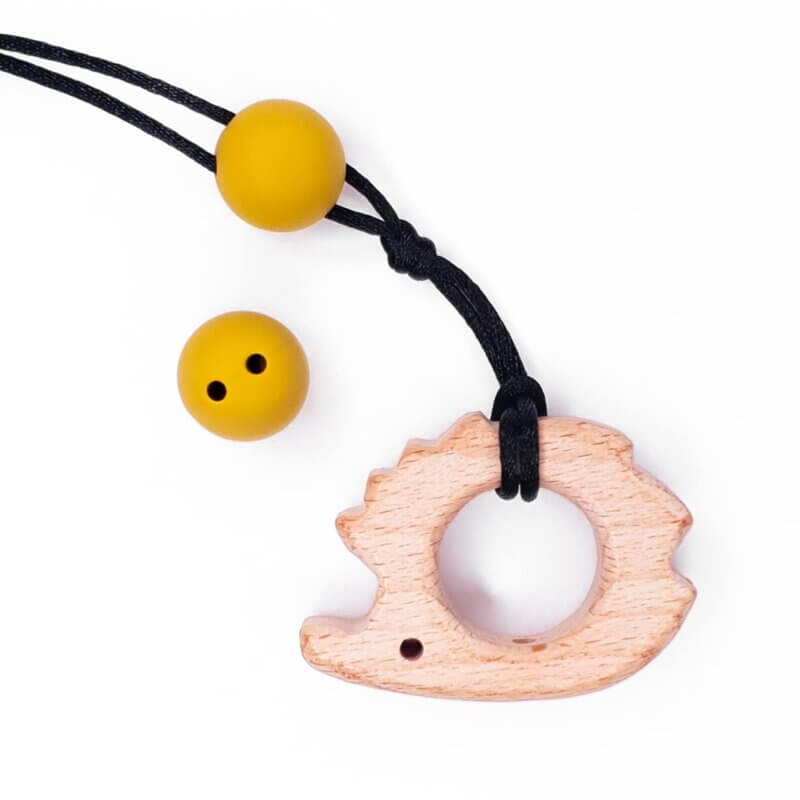 Silicone safety bead 16 mm ochre yellow pacifier cord baby bpa free