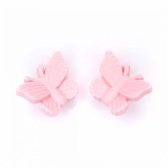 Siliconen kralen 3D vlinder perzik roze