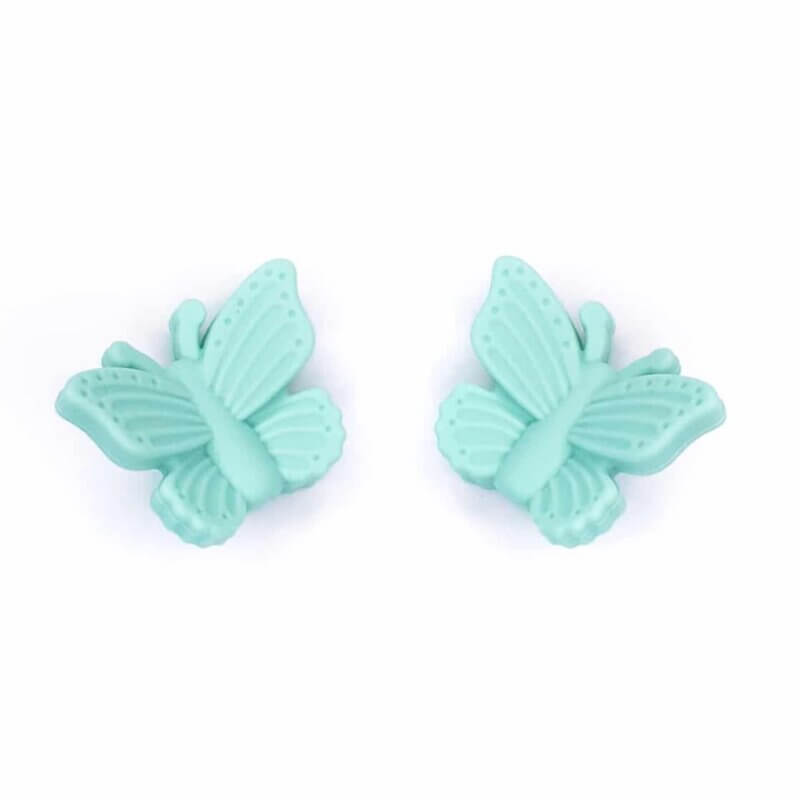 Silikonperlen 3D Schmetterling mintgrün