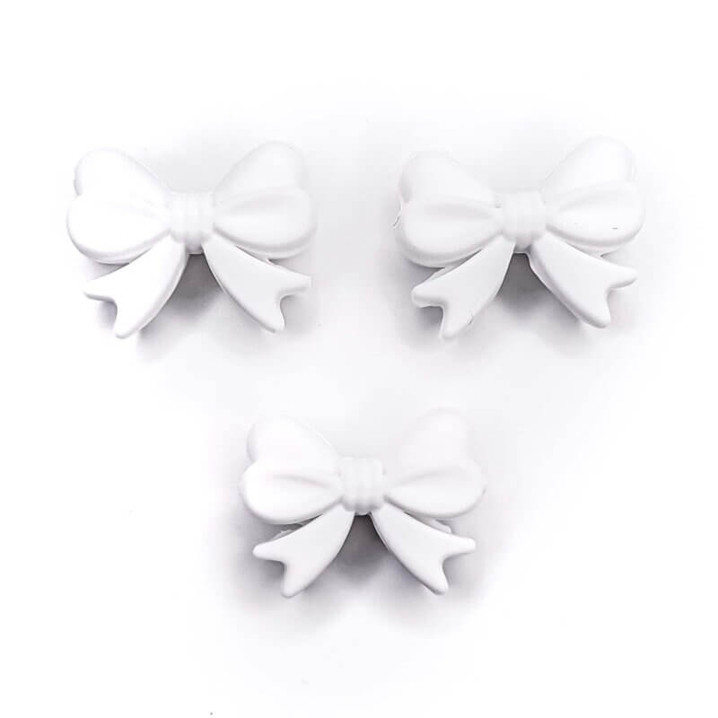Silicone beads bow white