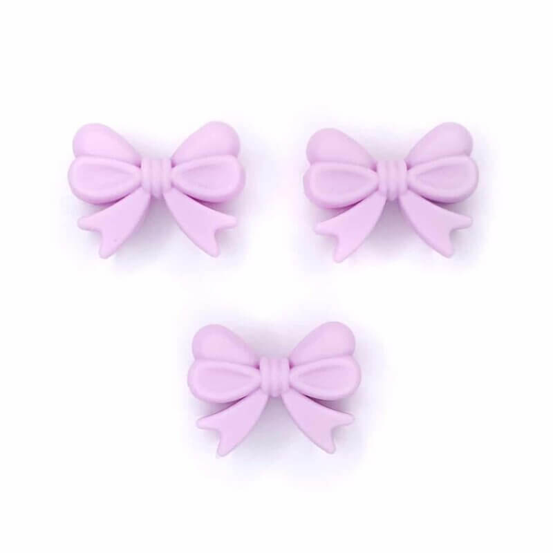 Silicone beads bow lilac