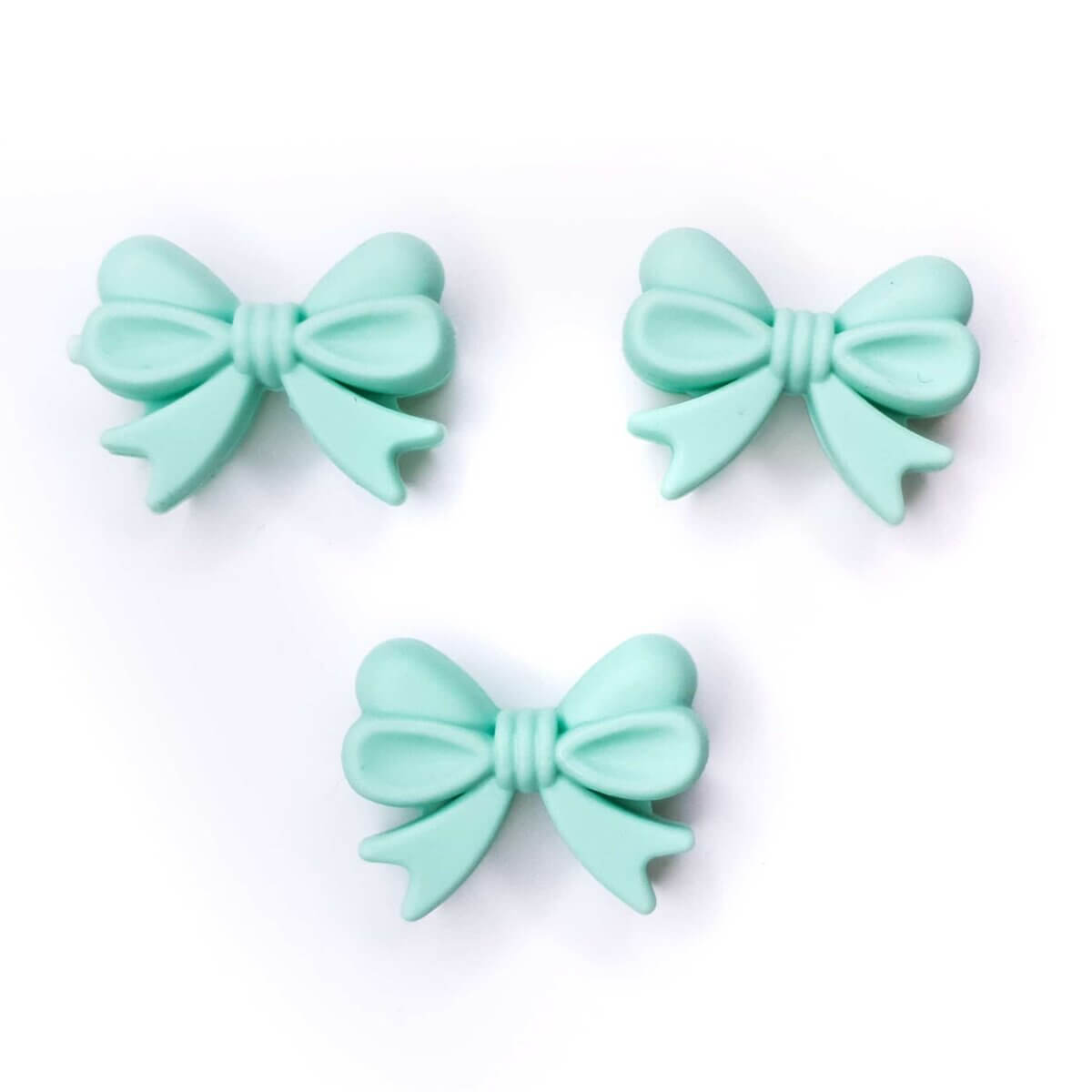 Silicone beads bow mint green