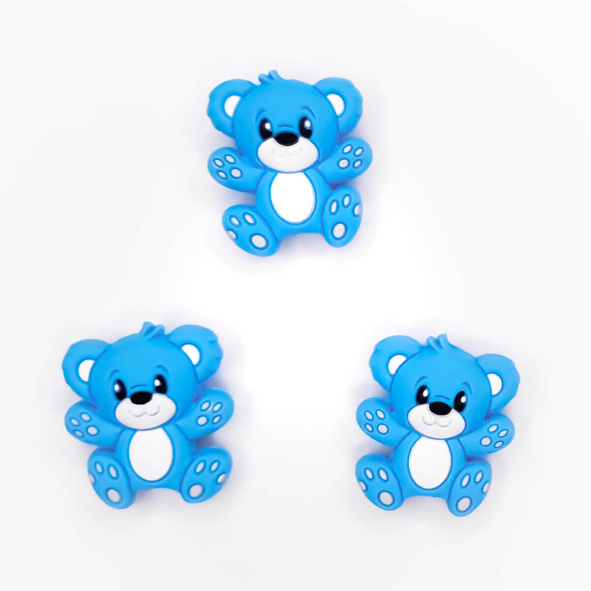 Perles en silicone ours bleu bpa free wholesale