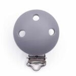 Attache-sucette en silicone sans bpa gris anthracite sécurité bébé avec trous