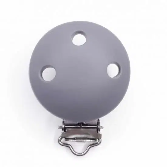 Siliconen speenclip bpa vrij fonkrt grijs baby veilig met gaatjes