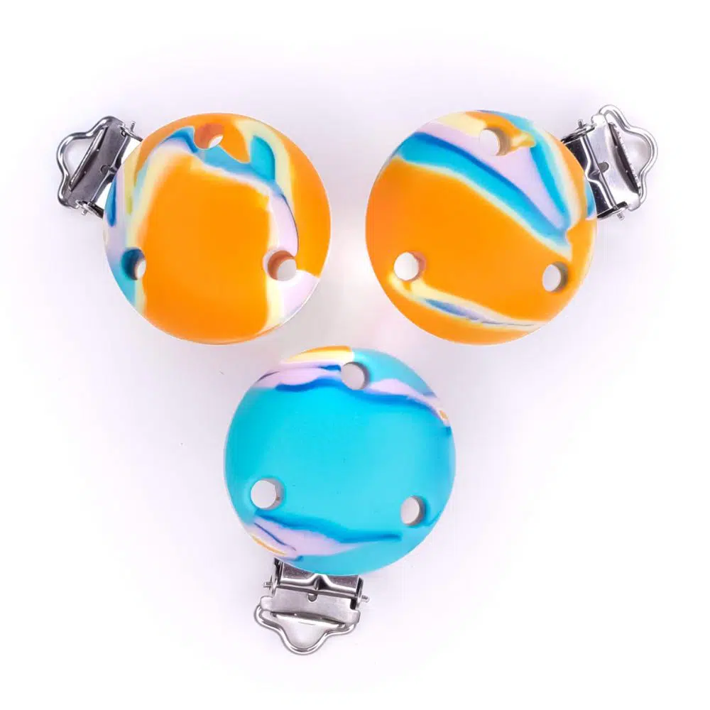 Siliconen speenclips toverbal marmer regenboog blauw oranje paars baby veilig bpa vrij groothandel
