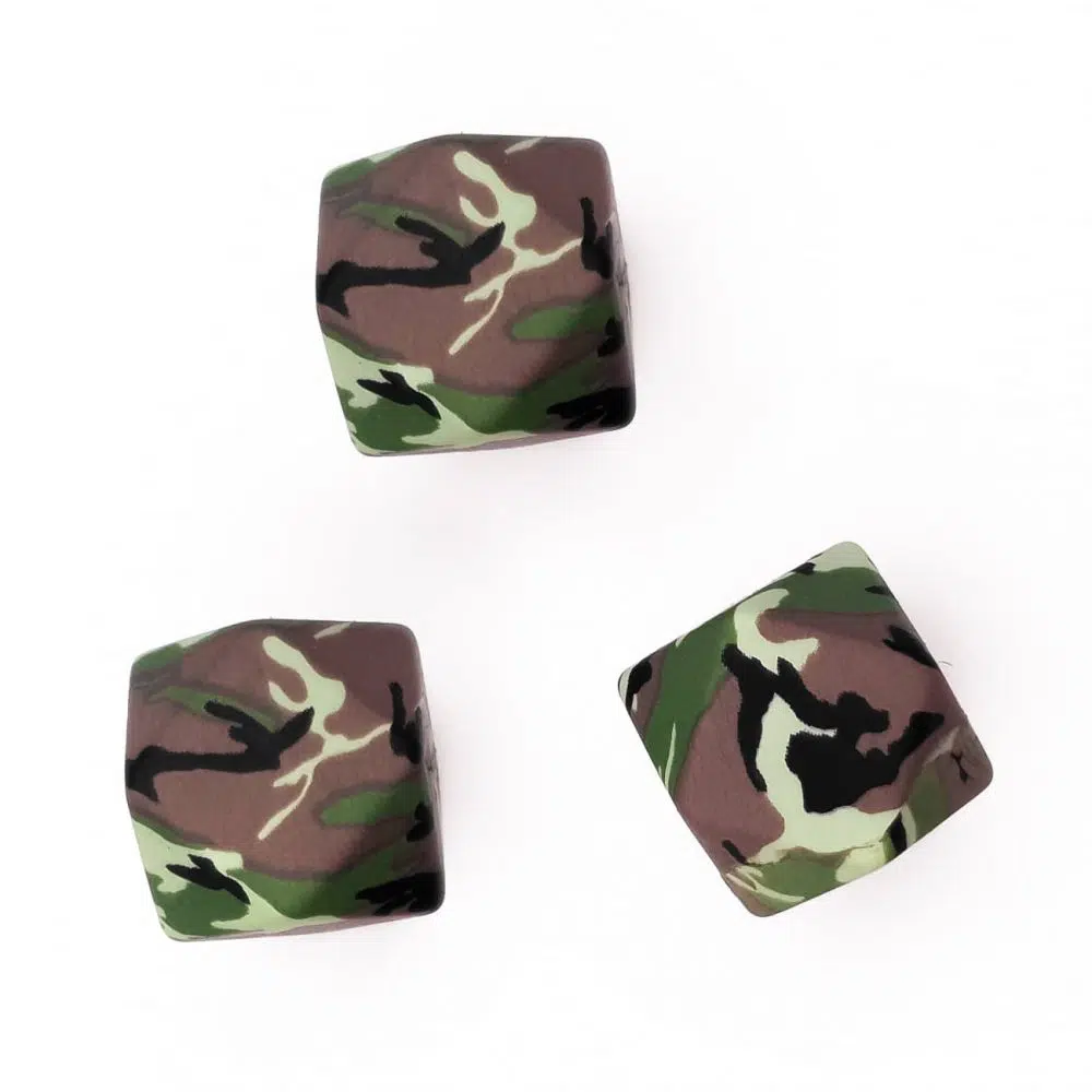 Leger army camouflage hexagon siliconen kralen bpa vrij baby veilig