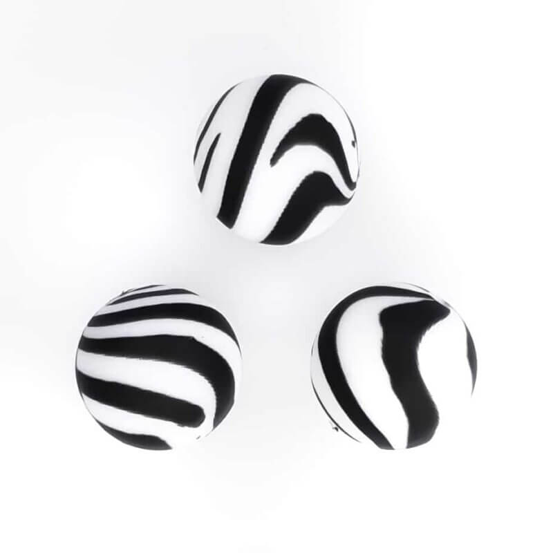 Zebra silicone beads 15 mm baby safe bpa free vortex