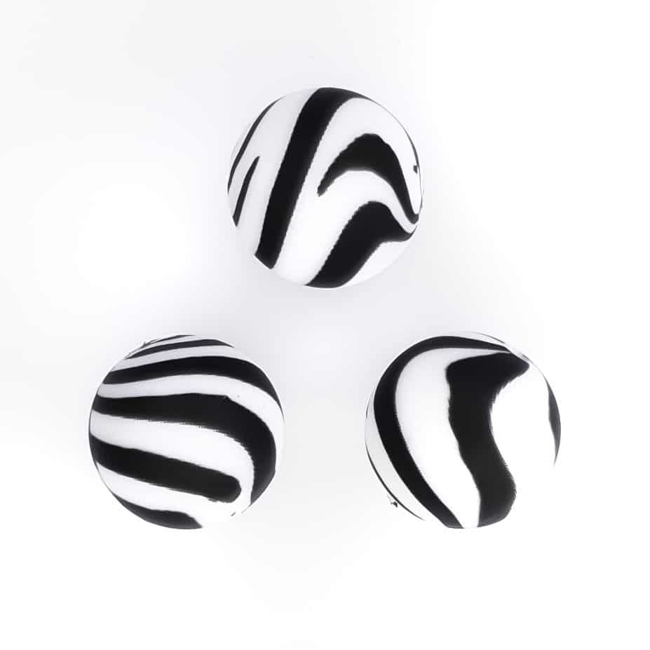 Zebra siliconen kralen 15 mm baby veilig bpa vrij vortex