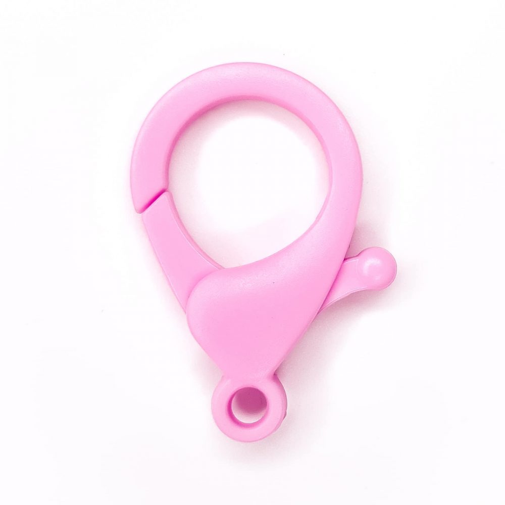 Sleutelhanger siliconen haakje roze