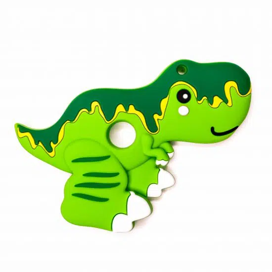 Siliconen bijtfiguur t-rex groen bpa vrij baby veilig groothandel