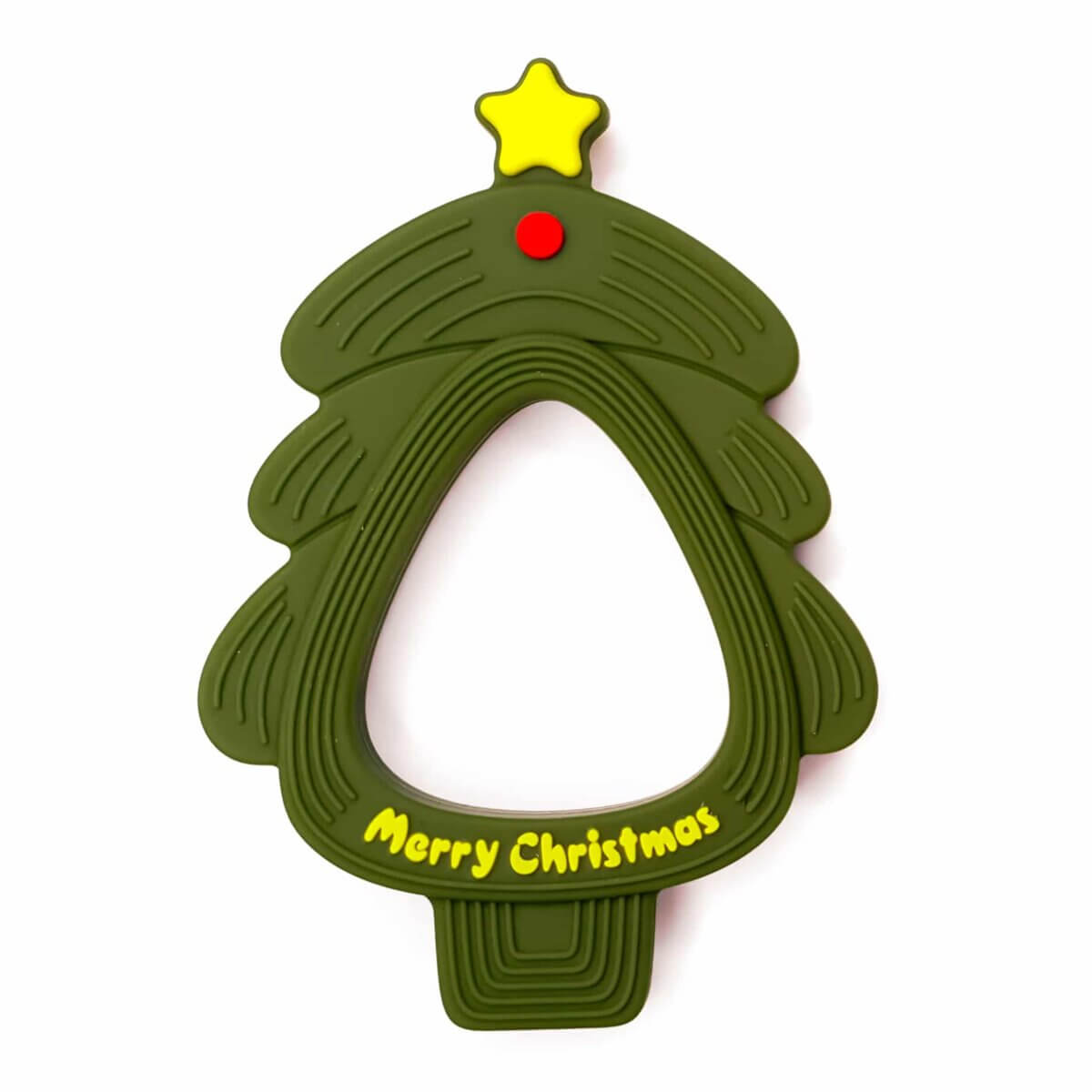 Silicone teething figure Christmas tree moss green bpa free baby safe wholesale