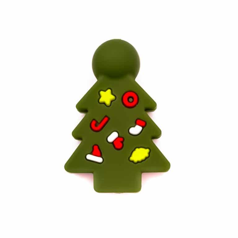 Perles en silicone arbre de Noël vert mousse gratuit bébé sécurité grossiste