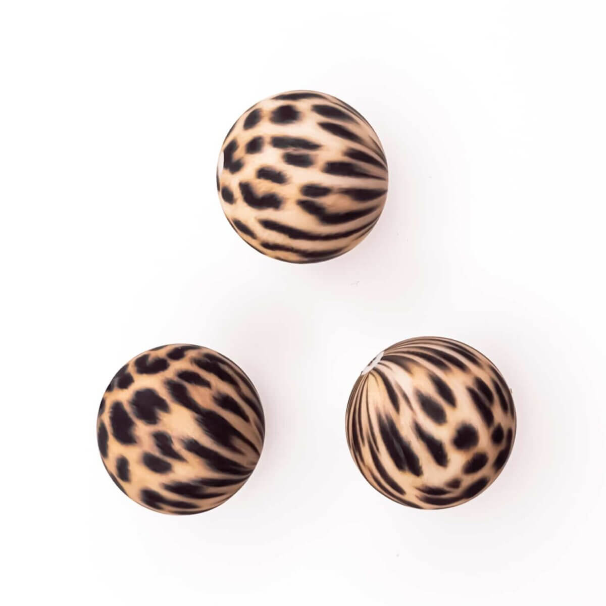 Cheetah animal print silicone beads 16 mm bpa free wholesale