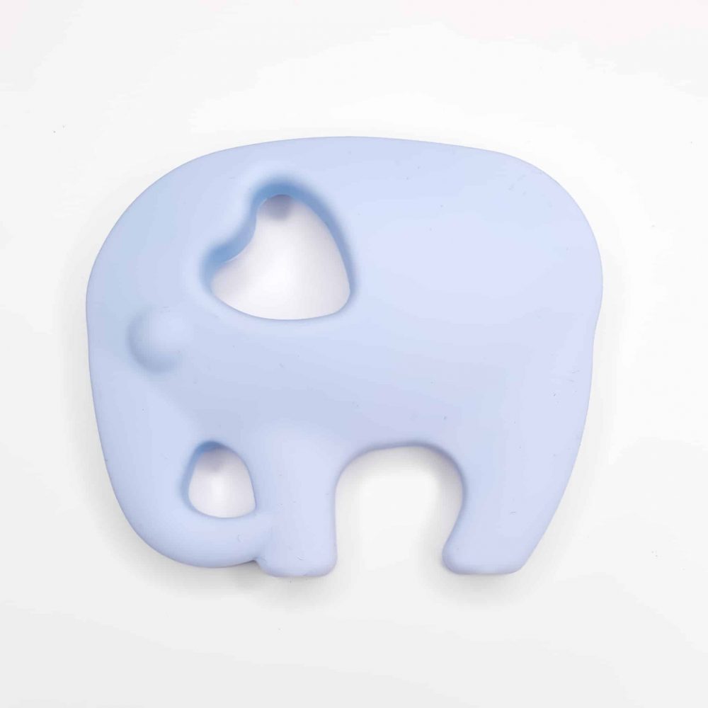 Siliconen bijtfiguur - Olifant - Licht Poeder Blauw