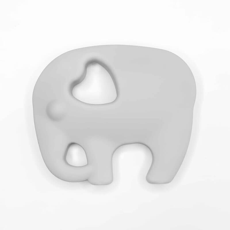 Silicone teething figure - Elephant - Light Gray