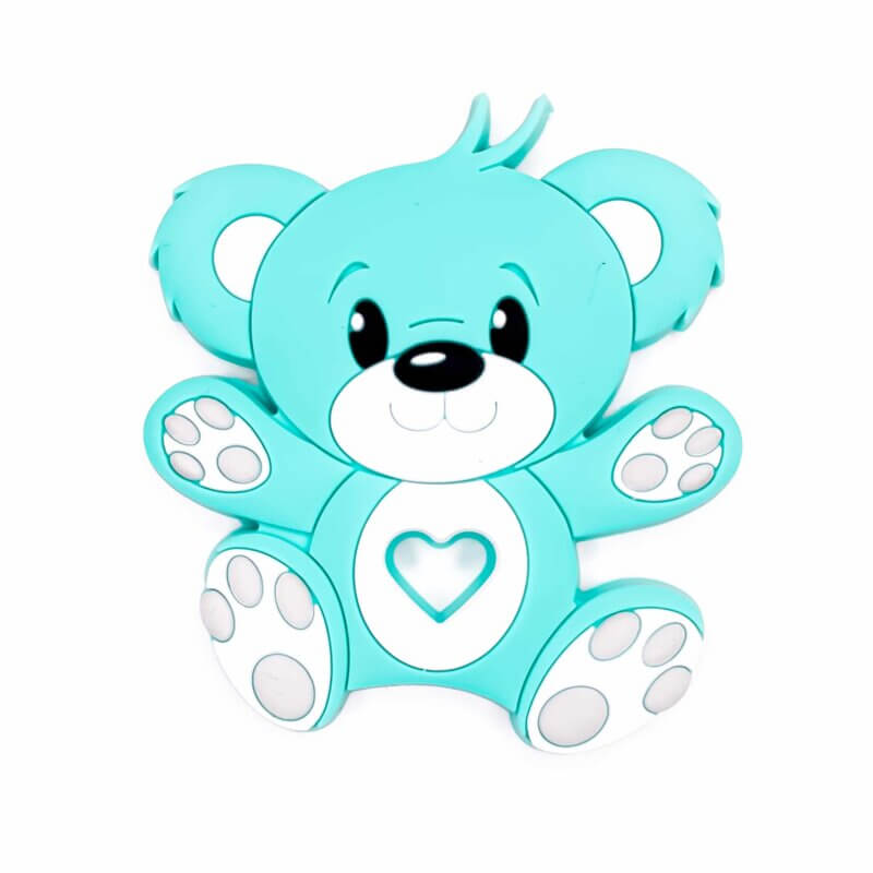 Silicone teething figure - Bear - Turquoise