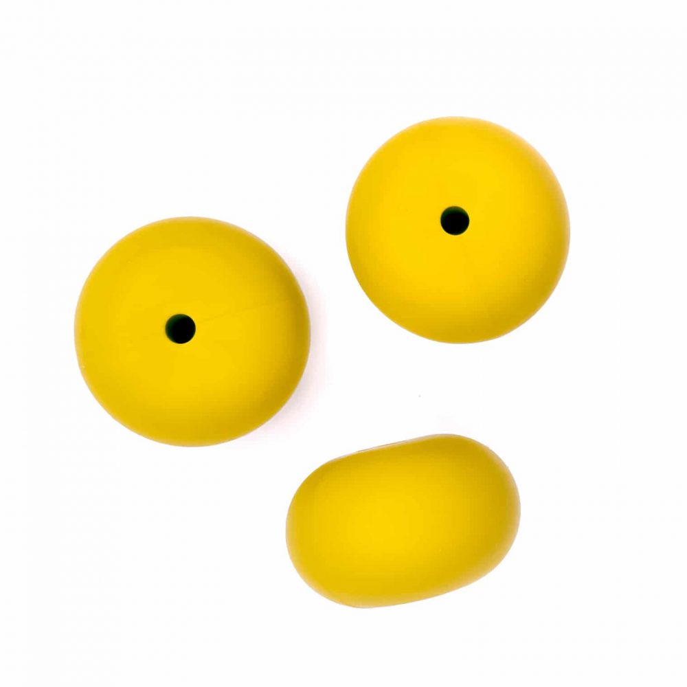 Siliconen kralen - Abacus (groot) - Oker geel - 23 mm