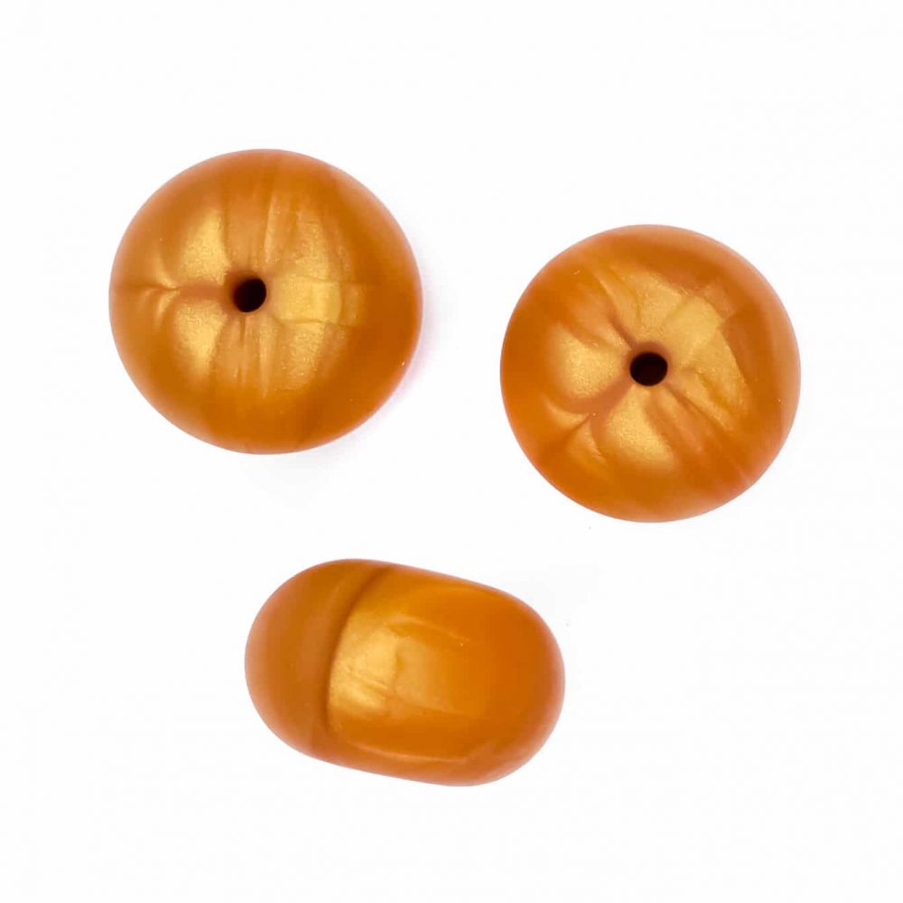 Siliconen kralen - Abacus (groot) - Metallic Goud Bruin - 23 mm