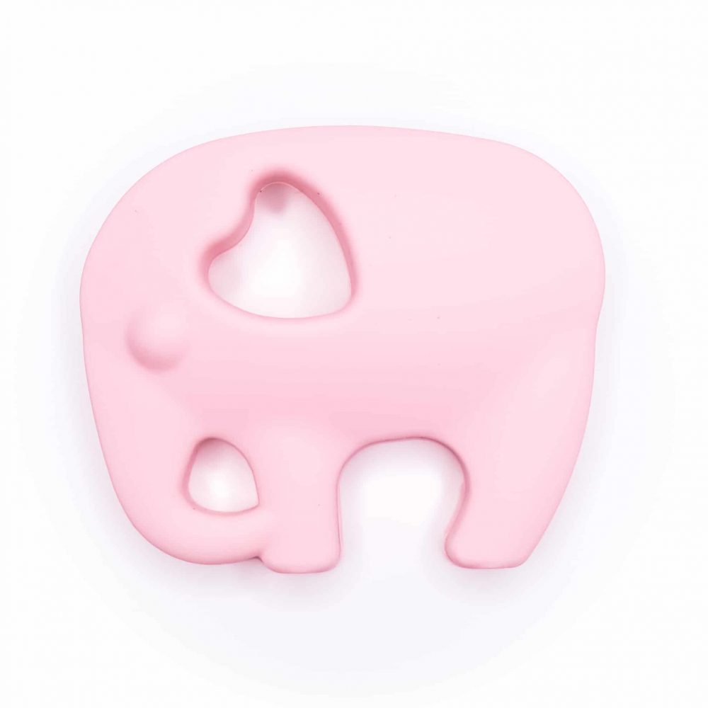 Siliconen bijtfiguur - Olifant - Perzik Roze