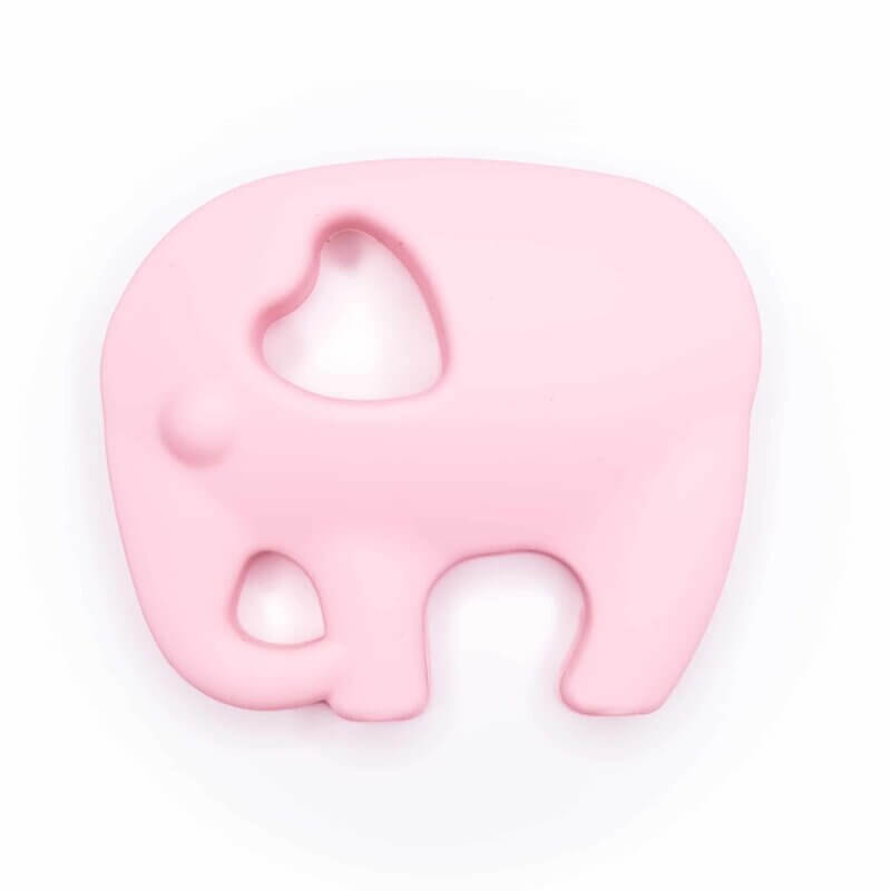 Silicone teething figure - Elephant - Peach Pink