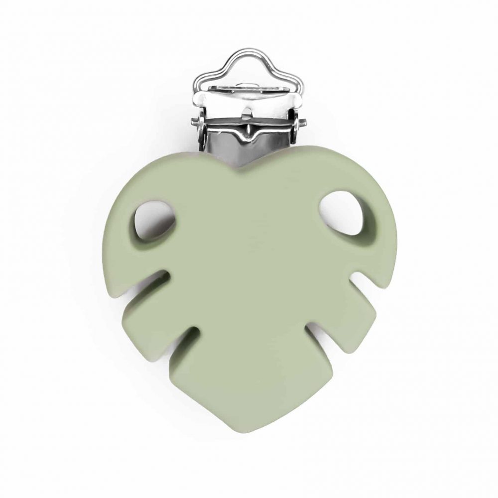 Siliconen speenclip - Monstera Blad - Pistache Groen